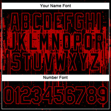 Load image into Gallery viewer, Custom Black Red 3D Pattern Design Dripping Splatter Art Performance T-Shirt