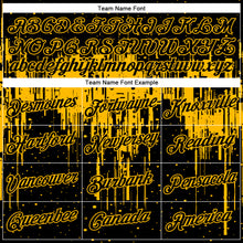 Load image into Gallery viewer, Custom Black Gold 3D Pattern Design Dripping Splatter Art Performance T-Shirt