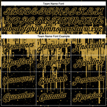 Load image into Gallery viewer, Custom Black Old Gold 3D Pattern Design Dripping Splatter Art Performance T-Shirt