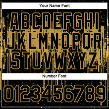 Load image into Gallery viewer, Custom Black Old Gold 3D Pattern Design Dripping Splatter Art Performance T-Shirt