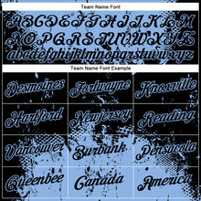 Load image into Gallery viewer, Custom Black Light Blue 3D Pattern Design Dripping Splatter Art Performance T-Shirt