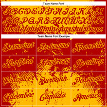 Load image into Gallery viewer, Custom Red Gold 3D Pattern Design Dripping Splatter Art Performance T-Shirt