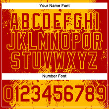 Load image into Gallery viewer, Custom Red Gold 3D Pattern Design Dripping Splatter Art Performance T-Shirt