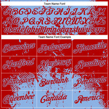 Load image into Gallery viewer, Custom Red Light Blue 3D Pattern Design Dripping Splatter Art Performance T-Shirt