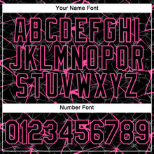 Load image into Gallery viewer, Custom Black Pink 3D Pattern Design Abstract Network Performance T-Shirt