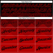 Load image into Gallery viewer, Custom Black Red 3D Pattern Design Gradient Square Shapes Performance T-Shirt