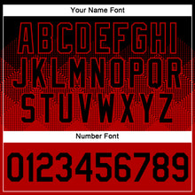 Load image into Gallery viewer, Custom Black Red 3D Pattern Design Gradient Square Shapes Performance T-Shirt