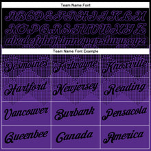 Load image into Gallery viewer, Custom Black Purple 3D Pattern Design Gradient Square Shapes Performance T-Shirt