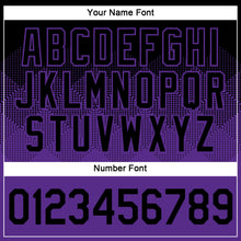 Load image into Gallery viewer, Custom Black Purple 3D Pattern Design Gradient Square Shapes Performance T-Shirt