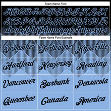 Load image into Gallery viewer, Custom Black Light Blue 3D Pattern Design Gradient Square Shapes Performance T-Shirt