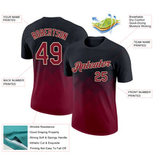 Load image into Gallery viewer, Custom Black Crimson-City Cream 3D Pattern Design Gradient Square Shapes Performance T-Shirt