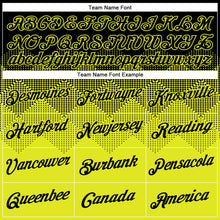 Load image into Gallery viewer, Custom Black Neon Yellow 3D Pattern Design Gradient Square Shapes Performance T-Shirt