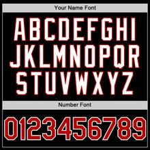 Load image into Gallery viewer, Custom Black Red-White 3D Pattern Design Gradient Style Twinkle Star Authentic Baseball Jersey