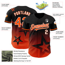 Load image into Gallery viewer, Custom Black Orange-White 3D Pattern Design Gradient Style Twinkle Star Authentic Baseball Jersey