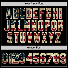 Load image into Gallery viewer, Custom Black Vintage USA Flag Red-Cream 3D Pattern Design Gradient Style Twinkle Star Authentic Baseball Jersey