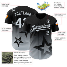 Load image into Gallery viewer, Custom Black Silver 3D Pattern Design Gradient Style Twinkle Star Authentic Baseball Jersey