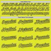 Load image into Gallery viewer, Custom Black Neon Yellow 3D Pattern Design Gradient Style Twinkle Star Authentic Baseball Jersey