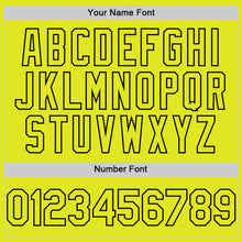 Load image into Gallery viewer, Custom Black Neon Yellow 3D Pattern Design Gradient Style Twinkle Star Authentic Baseball Jersey