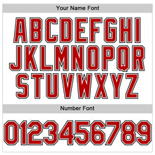 Load image into Gallery viewer, Custom White Red-Black 3D Pattern Design Gradient Style Twinkle Star Authentic Baseball Jersey