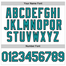 Load image into Gallery viewer, Custom White Teal-Black 3D Pattern Design Gradient Style Twinkle Star Authentic Baseball Jersey