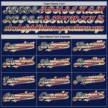 Load image into Gallery viewer, Custom Navy Vintage USA Flag-Cream 3D Pattern Design Gradient Style Twinkle Star Authentic Baseball Jersey