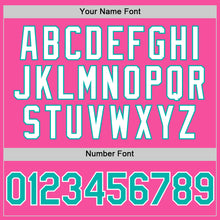 Load image into Gallery viewer, Custom Pink Aqua-White 3D Pattern Design Gradient Style Twinkle Star Authentic Baseball Jersey