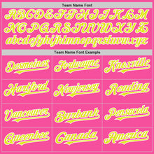 Load image into Gallery viewer, Custom Pink Neon Yellow-White 3D Pattern Design Gradient Style Twinkle Star Authentic Baseball Jersey