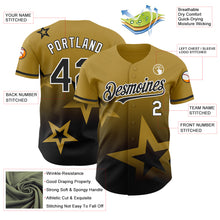 Load image into Gallery viewer, Custom Old Gold Black-White 3D Pattern Design Gradient Style Twinkle Star Authentic Baseball Jersey