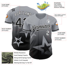 Load image into Gallery viewer, Custom Gray Black-White 3D Pattern Design Gradient Style Twinkle Star Authentic Baseball Jersey