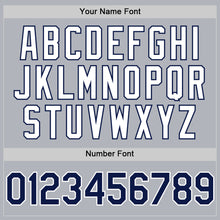 Load image into Gallery viewer, Custom Gray Navy-White 3D Pattern Design Gradient Style Twinkle Star Authentic Baseball Jersey