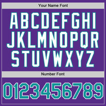 Load image into Gallery viewer, Custom Purple Teal-White 3D Pattern Design Gradient Style Twinkle Star Authentic Baseball Jersey