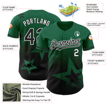 Load image into Gallery viewer, Custom Kelly Green Black-White 3D Pattern Design Gradient Style Twinkle Star Authentic Baseball Jersey