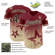 Load image into Gallery viewer, Custom Crimson Black-Cream 3D Pattern Design Gradient Style Twinkle Star Authentic Baseball Jersey