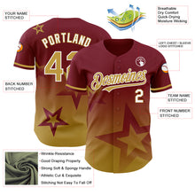 Load image into Gallery viewer, Custom Crimson Old Gold-White 3D Pattern Design Gradient Style Twinkle Star Authentic Baseball Jersey