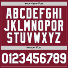 Load image into Gallery viewer, Custom Crimson White-Gray 3D Pattern Design Gradient Style Twinkle Star Authentic Baseball Jersey