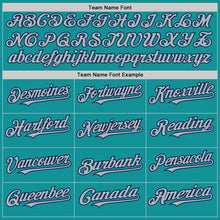 Load image into Gallery viewer, Custom Teal Gray-Navy 3D Pattern Design Gradient Style Twinkle Star Authentic Baseball Jersey