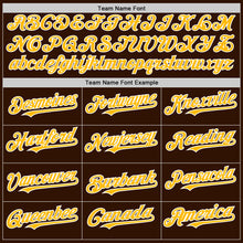 Load image into Gallery viewer, Custom Brown Gold-White 3D Pattern Design Gradient Style Twinkle Star Authentic Baseball Jersey