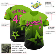 Load image into Gallery viewer, Custom Neon Green Pink-Black 3D Pattern Design Gradient Style Twinkle Star Authentic Baseball Jersey