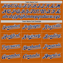 Load image into Gallery viewer, Custom Texas Orange Navy-White 3D Pattern Design Gradient Style Twinkle Star Authentic Baseball Jersey