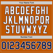 Load image into Gallery viewer, Custom Texas Orange Navy-White 3D Pattern Design Gradient Style Twinkle Star Authentic Baseball Jersey