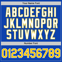 Load image into Gallery viewer, Custom Thunder Blue Yellow-White 3D Pattern Design Gradient Style Twinkle Star Authentic Baseball Jersey