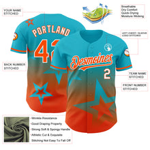 Load image into Gallery viewer, Custom Lakes Blue Orange-White 3D Pattern Design Gradient Style Twinkle Star Authentic Baseball Jersey
