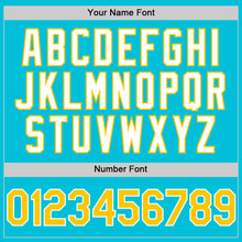 Load image into Gallery viewer, Custom Lakes Blue Yellow-White 3D Pattern Design Gradient Style Twinkle Star Authentic Baseball Jersey