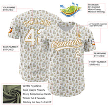 Load image into Gallery viewer, Custom White Old Gold 3D Pattern Design Animal Rabbit Sheep Chicken And Duck Authentic Baseball Jersey