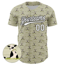 Load image into Gallery viewer, Custom Green White-Black 3D Pattern Design Animal Cow Authentic Baseball Jersey