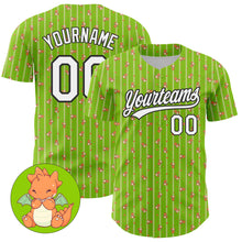 Load image into Gallery viewer, Custom Neon Green White-Black 3D Pattern Design Animal Dinosaur Authentic Baseball Jersey
