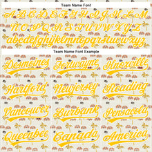Load image into Gallery viewer, Custom White Yellow 3D Pattern Design Animal Dog And Hawaii Palm Trees Authentic Baseball Jersey