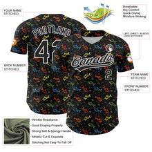 Load image into Gallery viewer, Custom Black White 3D Pattern Design Animal Fish Authentic Baseball Jersey
