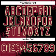 Load image into Gallery viewer, Custom Crimson Black-Cream 3D Pattern Design Abstract Brush Stroke Authentic Baseball Jersey