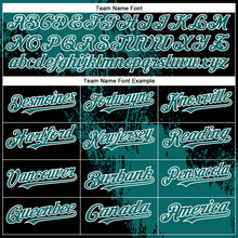 Load image into Gallery viewer, Custom Teal Black-White 3D Pattern Design Abstract Brush Stroke Authentic Baseball Jersey